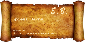 Spiesz Barna névjegykártya