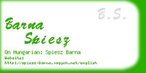 barna spiesz business card